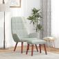 Preview: ARDEBO.de - Relaxsessel mit Hocker Hellgrau Samt