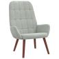 Preview: Relaxsessel mit Hocker Hellgrau Samt
