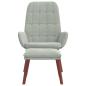 Preview: Relaxsessel mit Hocker Hellgrau Samt