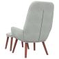 Preview: Relaxsessel mit Hocker Hellgrau Samt