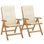 Preview: Klappstühle mit Kissen, 2 Stück, Massivholz Teak