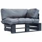 Preview: ARDEBO.de - Outdoor-Sofa Paletten mit Kissen in Grau Kiefernholz