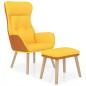 Preview: Relaxsessel mit Hocker Senfgelb Kunstleder & Stoff