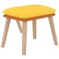 Preview: Relaxsessel mit Hocker Senfgelb Kunstleder & Stoff
