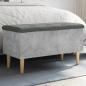 Preview: ARDEBO.de - Sitzbank mit Stauraum Betongrau 82x42x46 cm Holzwerkstoff