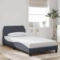 Preview: ARDEBO.de - Bettgestell "Dover" Dunkelgrau 100x190 cm Samt