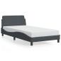 Preview: Bettgestell "Dover" Dunkelgrau 100x190 cm Samt