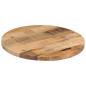 Preview: Tischplatte Ø 40x3,8 cm Rund Raues Massives Mangoholz