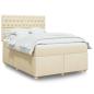 Preview: ARDEBO.de - Boxspringbett mit Matratze Creme 140x190 cm Stoff