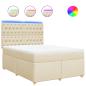 Preview: Boxspringbett mit Matratze Creme 140x190 cm Stoff