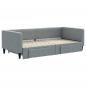 Preview: Tagesbett Ausziehbar mit Schubladen Hellgrau 100x190 cm Stoff