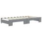 Preview: Tagesbett Ausziehbar mit Schubladen Hellgrau 100x190 cm Stoff