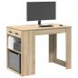Preview: ARDEBO.de - Schreibtisch mit Schubladen Ablage Sonoma-Eiche 102x62x77,5 cm