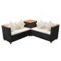 Preview: 4-tlg. Garten-Lounge-Set mit Auflagen Poly Rattan Schwarz