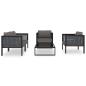 Preview: 5-tlg. Garten-Lounge-Set mit Auflagen Poly Rattan Anthrazit