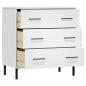 Preview: Sideboard OSLO mit 3 Schubladen Weiß 77x40x79,5 cm Massivholz