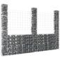 Preview: ARDEBO.de - Gabionenkorb U-Form mit 3 Säulen Eisen 260x20x200 cm
