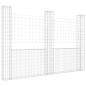 Preview: Gabionenkorb U-Form mit 3 Säulen Eisen 260x20x200 cm