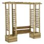 Preview: Garten-Pergola mit Bank & Pflanzkübeln Kiefernholz Imprägniert