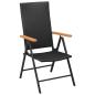 Preview: 5-tlg. Garten-Essgruppe Schwarz und Braun Poly Rattan