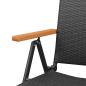 Preview: 5-tlg. Garten-Essgruppe Schwarz und Braun Poly Rattan