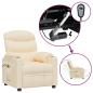 Preview: ARDEBO.de - Massagesessel Elektrisch Creme Stoff