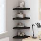 Preview: ARDEBO.de - Eck-Schweberegale 4 Stk. Schwarz 35x35x3,8 cm MDF