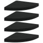 Preview: Eck-Schweberegale 4 Stk. Schwarz 35x35x3,8 cm MDF