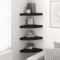 Preview: Eck-Schweberegale 4 Stk. Schwarz 35x35x3,8 cm MDF