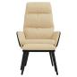 Preview: Relaxsessel mit Hocker Creme Stoff und Kunstleder