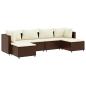 Preview: 6-tlg. Garten-Lounge-Set mit Kissen Braun Poly Rattan