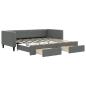 Preview: Tagesbett Ausziehbar mit Schubladen Dunkelgrau 100x190 cm Stoff
