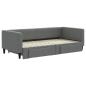 Preview: Tagesbett Ausziehbar mit Schubladen Dunkelgrau 100x190 cm Stoff