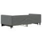 Preview: Tagesbett Ausziehbar mit Schubladen Dunkelgrau 100x190 cm Stoff