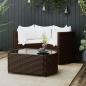 Preview: ARDEBO.de - 4-tlg. Garten-Lounge-Set mit Kissen Braun Poly Rattan