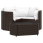 Preview: 4-tlg. Garten-Lounge-Set mit Kissen Braun Poly Rattan