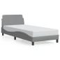 Preview: Bettgestell Dover Hellgrau 90x190 cm Stoff