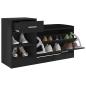 Preview: Schuhbank Hochglanz-Schwarz 94,5x31x57 cm Holzwerkstoff