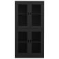 Preview: Büroschrank Anthrazit 90x40x180 cm Stahl und Hartglas