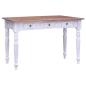 Preview: ARDEBO.de - Schreibtisch mit Schubladen Weiß 117x57x75 cm Altholz Massiv