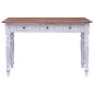 Preview: Schreibtisch mit Schubladen Weiß 117x57x75 cm Altholz Massiv