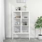 Preview: ARDEBO.de - Highboard Weiß 80x35x135 cm Stahl und Gehärtetes Glas