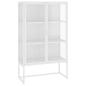 Preview: Highboard Weiß 80x35x135 cm Stahl und Gehärtetes Glas