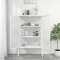 Preview: Highboard Weiß 80x35x135 cm Stahl und Gehärtetes Glas