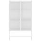 Preview: Highboard Weiß 80x35x135 cm Stahl und Gehärtetes Glas