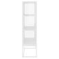 Preview: Highboard Weiß 80x35x135 cm Stahl und Gehärtetes Glas