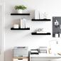 Preview: ARDEBO.de - Schweberegale 4 Stk. Hochglanz-Schwarz 50x23,5x3,8 cm MDF