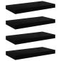 Preview: Schweberegale 4 Stk. Hochglanz-Schwarz 50x23,5x3,8 cm MDF