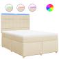 Preview: Boxspringbett mit Matratze Creme 140x190 cm Stoff