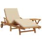 Preview: Sonnenliege 2 stk. Massivholz Akazie Beige
